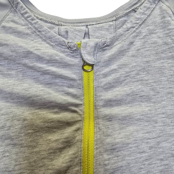Lululemon Spin City 3/4 Sleeve Top Womens XXS Very Soft Gray Yellow - Picture 2 of 7